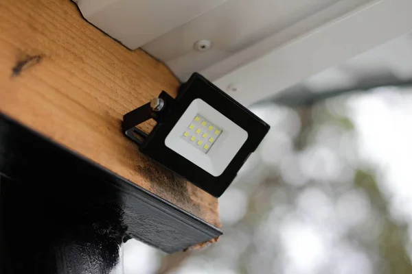 Black led floodlight in off state. Close up — Stock Photo, Image