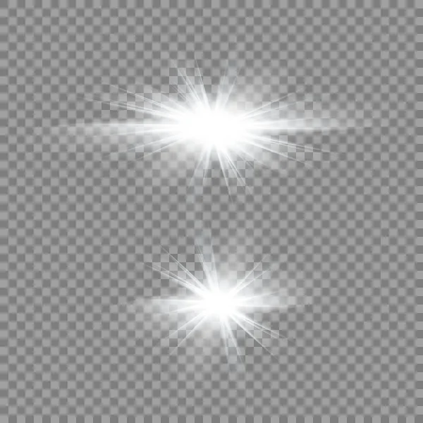Étoile Sur Fond Transparent Effet Lumière Illustration Vectorielle Explosion Avec — Image vectorielle