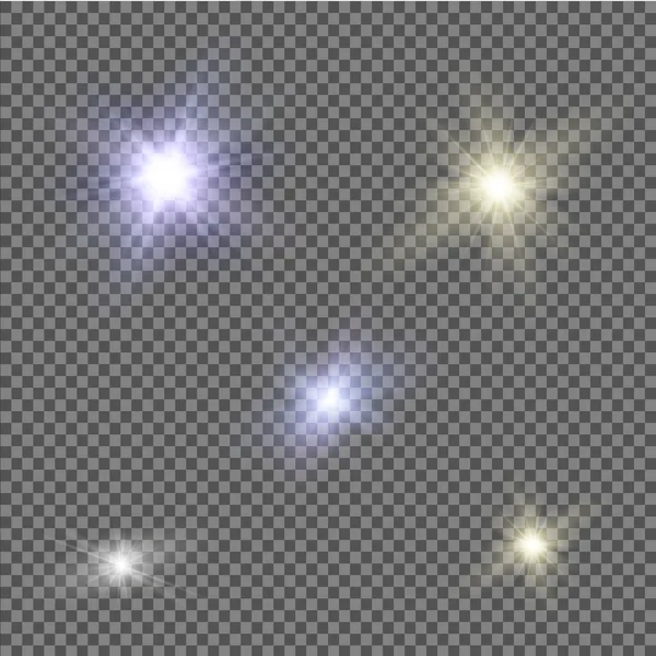 Ster Een Transparante Achtergrond Lichteffect Vector Illustratie Explosie Met Sparkles — Stockvector