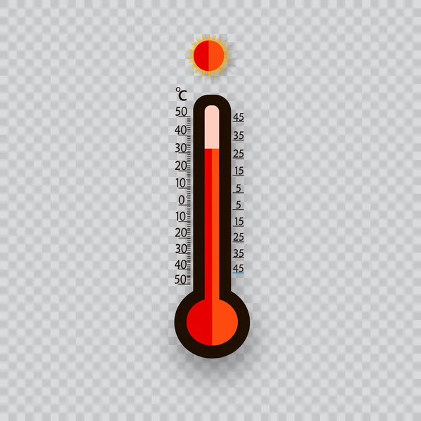 Termômetros Meteorologia Isolados Temperatura Fria Térmica Ilustração Vetorial Celsius Fahrenheit — Vetor de Stock