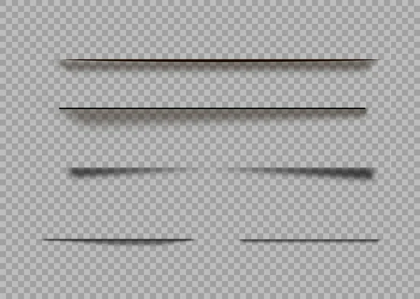 Vector Skuggor Isolerade Sidan Avdelare Med Genomskinliga Skuggor Isolerade — Stock vektor