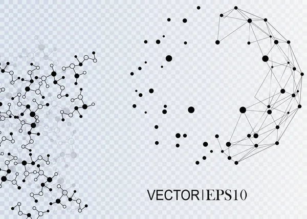 Connection Konzept Geometrischer Vektorhintergrund Für Geschäftliche Oder Wissenschaftliche Präsentationen — Stockvektor