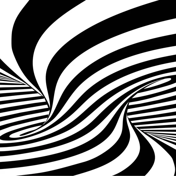 Черно Белые Линии Оптической Иллюзии Горизонтальный Фон — стоковый вектор