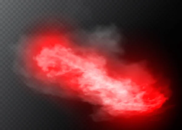 Колір Червоний Туман Або Диму Ізольовані Прозорі Спеціального Ефекту Білий — стоковий вектор