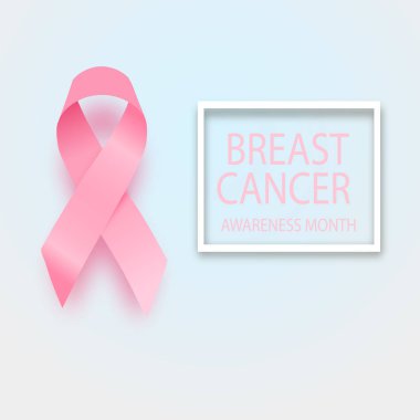 Göğüs Kanseri Farkındalığı Kurdelesi. Vektör tasarımı ve illüstrasyonu.