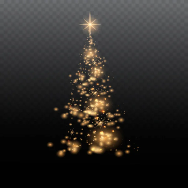 Argent Sapin Noël Sur Fond Transparent Illustration Vectorielle — Image vectorielle