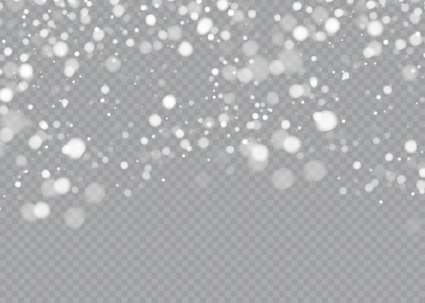 Śnieg Przezroczystym Tle Biały Ilustracja Gradientu Element Vector Ozdobny Zimy — Wektor stockowy