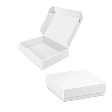 3D ürün karton ambalajlama kutu. İllüstrasyon izole beyaz arka plan üzerinde. Şablon hazır tasarımınız için alay