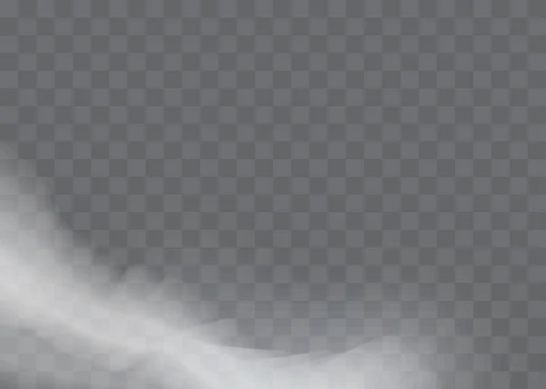 Прозорий Спецефект Виділяється Туманом Або Димом Вектор Білої Хмари Туман — стоковий вектор