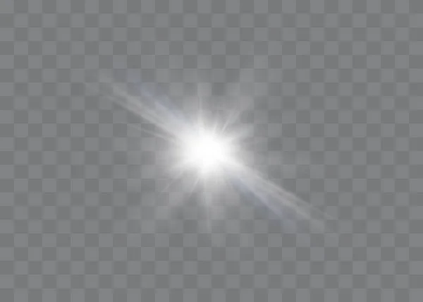 Bílé jiskry třpytí speciální světelný efekt. Vektor se třpytí na průhledném pozadí. Vánoční abstraktní vzor. Jiskřivé magické částice prachu — Stockový vektor