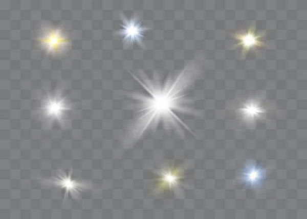 Chispas amarillas brillo efecto de luz especial. El vector brilla sobre un fondo transparente. Patrón abstracto de Navidad. Espumosas partículas de polvo mágico — Archivo Imágenes Vectoriales