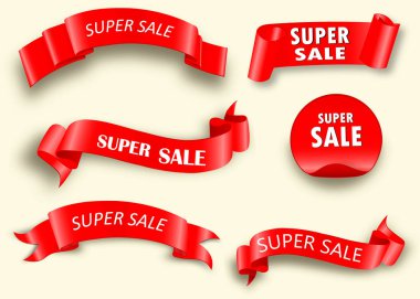 Büyük satış Banner.Super satış Banner şerit. Vektör çizim