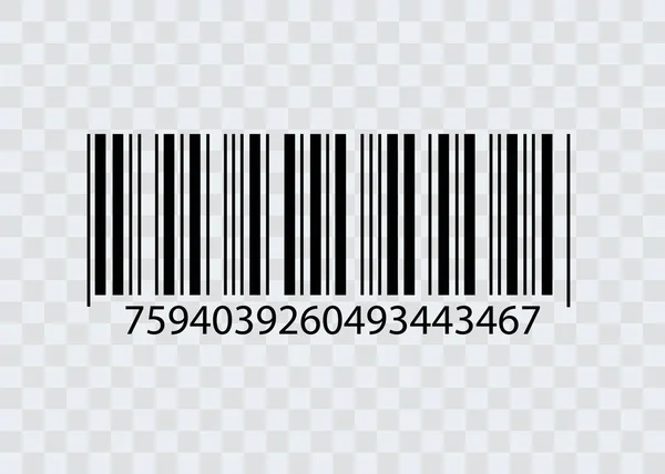 Barcode Isoliert Auf Transparentem Hintergrund Vektorsymbol — Stockvektor