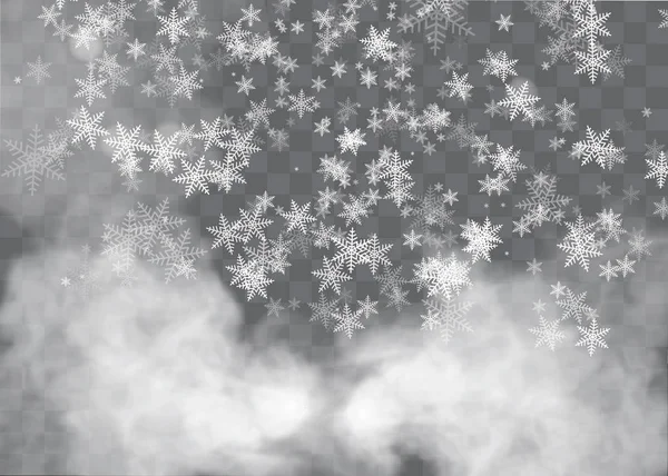 Neige Vent Sur Fond Transparent Illustration Vectorielle Décorative Dégradé Blanc — Image vectorielle