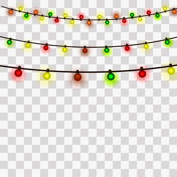Lumières Noël Eléments Cartes Vœux Pour Noël Nouvel Illustration Vectorielle — Image vectorielle