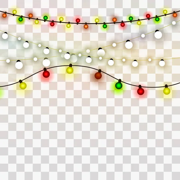 Lumières Noël Eléments Cartes Vœux Pour Noël Nouvel Illustration Vectorielle — Image vectorielle