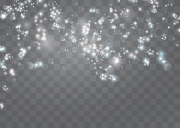 Gul Gnista Glitter Speciell Ljuseffekt Vektor Gnistrar Transparent Bakgrund Julens — Stock vektor