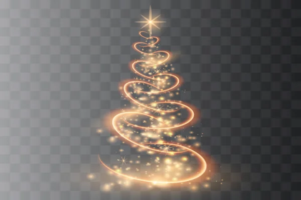 Ασημί Χριστουγεννιάτικο Δέντρο Διαφανές Φόντο Χριστούγεννα Αφηρημένη Φαντασία — Διανυσματικό Αρχείο