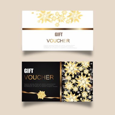 Kurdeleli ve hediye kutulu lüks hediye çeki. Şenlikli bir hediye çeki, kupon ve sertifika için zarif bir şablon. İndirimli Coupon Şablon Vektörü İllüstrasyonu