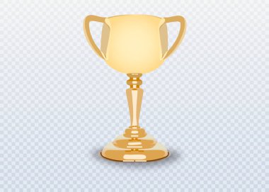Kazanan Kupası izole. Altın Kupa şeffaf arka plan üzerinde. Vektör çizim.
