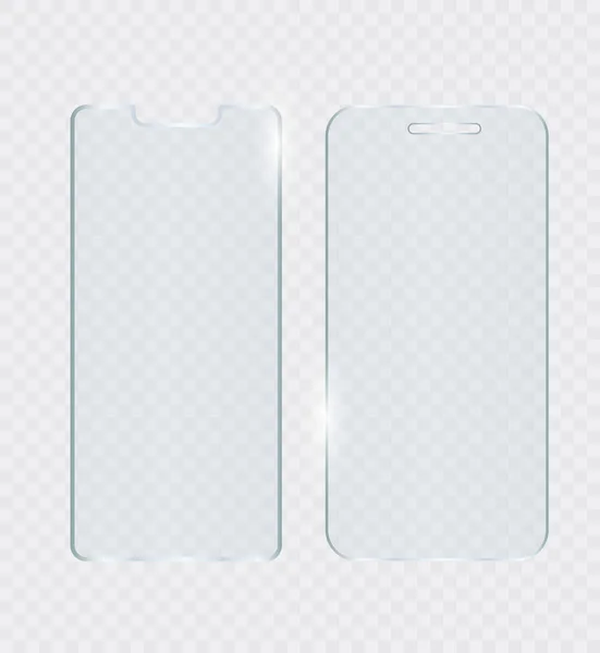 Ekran koruyucu film ya da cam kapak vektör. Ekran cam korumak