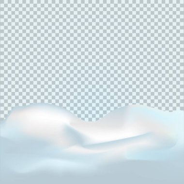Karlı manzara karanlık şeffaf arka plan üzerinde izole. Kış dekorasyonu vektör Illustration. Arka plan kar. Rüzgârla oluşan kar yığını