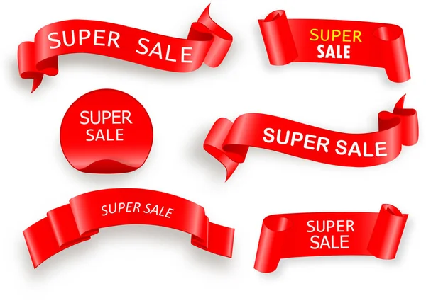 Big Sale Banner.Super Venda Banner Ribbon. Ilustração vetorial — Vetor de Stock