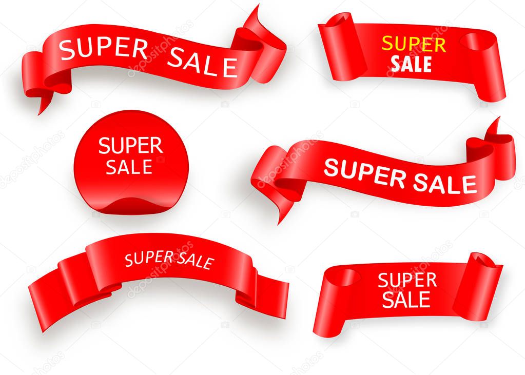 Big Sale Banner.Super Sale Banner Ribbon. Vector Illustration