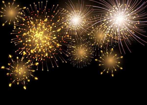 Набор изолированных векторных фейерверков на прозрачном фоне
.