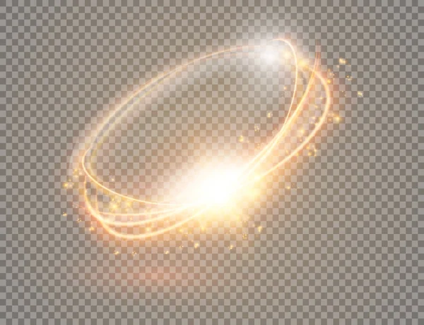 光の効果 マジック サークルの輝き ベクトル図 — ストックベクタ