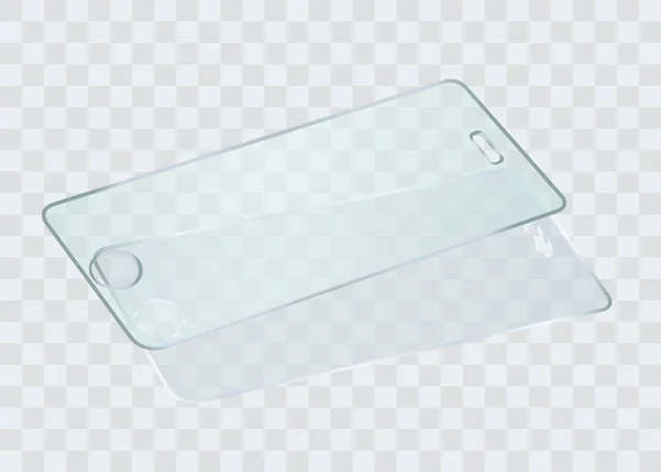 Vektor Screen Protector Film Eller Glas Omslag Bildskärmsskydd Glas — Stock vektor