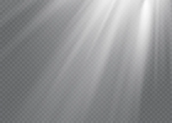 Luce Incandescente Bianca Esplode Uno Sfondo Trasparente Illustrazione Vettoriale Dell — Vettoriale Stock