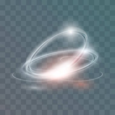 Dairesel parlama şeffaf ışık efekti. Soyut gökada elips kenarlık. Dönme parlayan lüks satır kızdırma. Güç enerji parlak halka izleme. Yuvarlak parlak çerçeve.