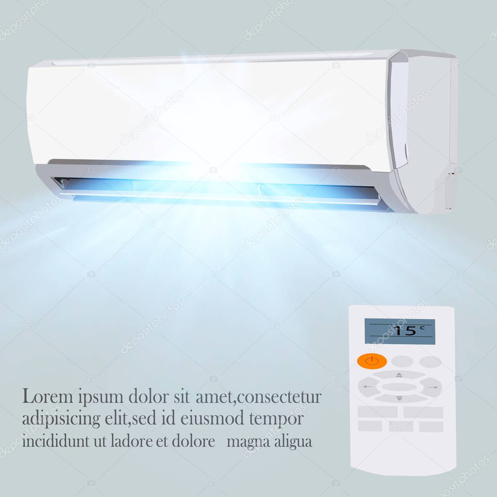 Air conditioner vector background ad.