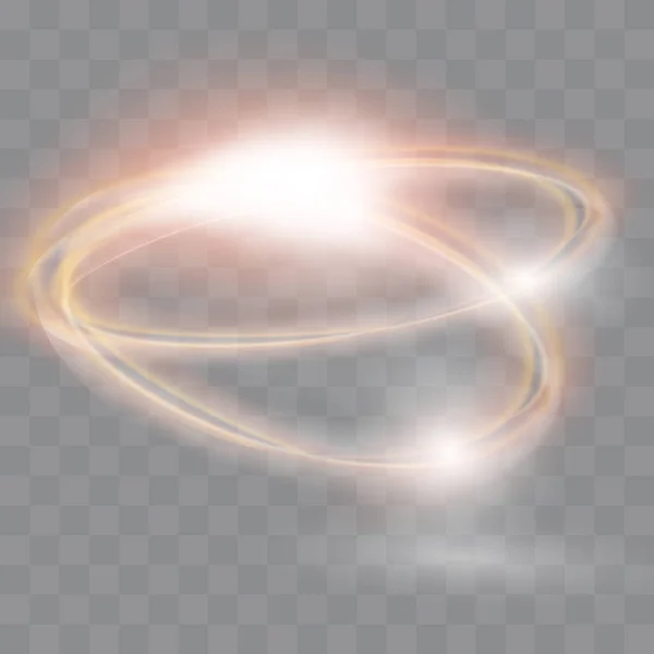 Circulaire Flare Transparante Lichteffect Abstracte Galaxy Ellips Grens Luxe Glanzend — Stockvector