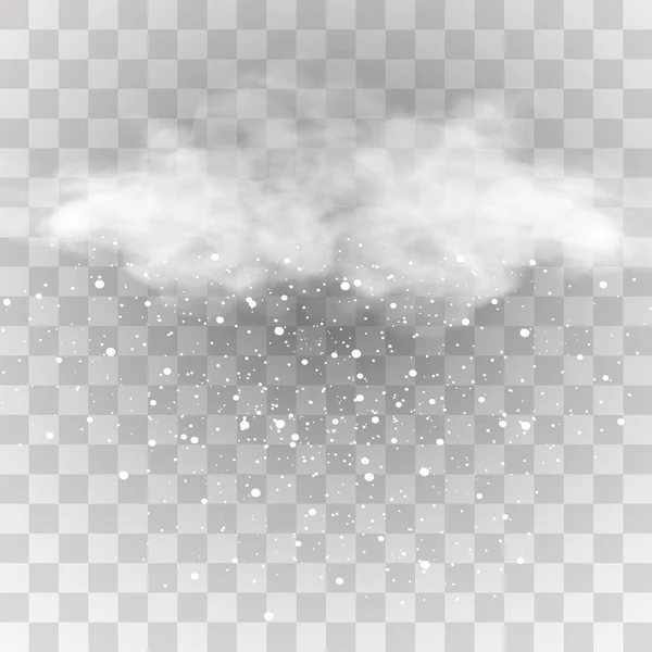 Nieve Viento Sobre Fondo Transparente Gradiente Blanco Elemento Decorativo Vector — Vector de stock