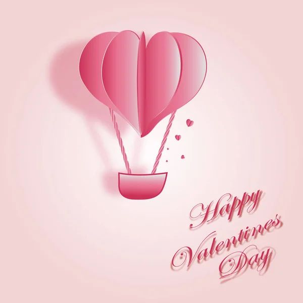 Feliz Día San Valentín Vector Saludos Tarjeta Diseño Con Realista — Vector de stock