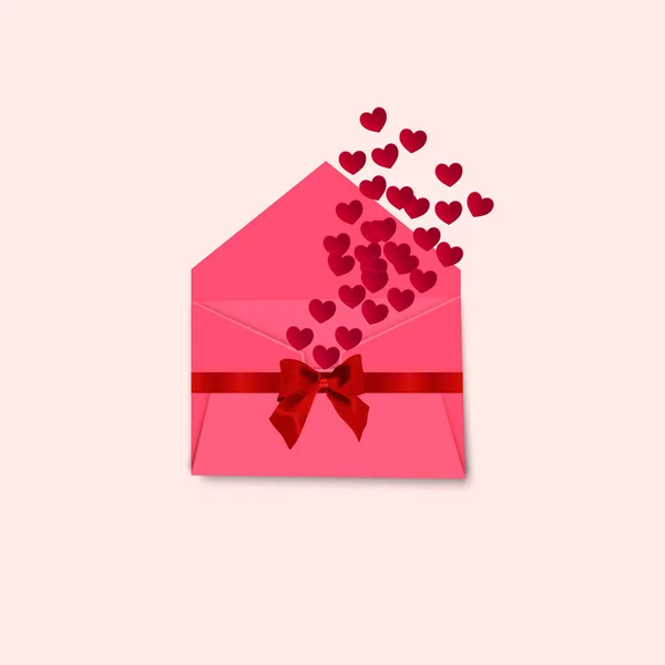 Carta Amor Envelopes Dia Dos Namorados Com Papel Uma Inscrição — Vetor de Stock