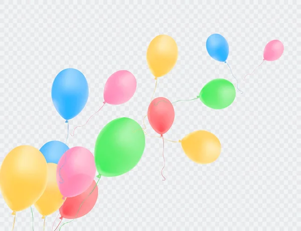 Balões Isolados Composição Cores Balões Realistas Vetoriais Ilustração Vetorial — Vetor de Stock