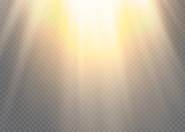 Vecteur Transparent Lumière Soleil Lentille Spéciale Effet Lumière Torche — Image vectorielle