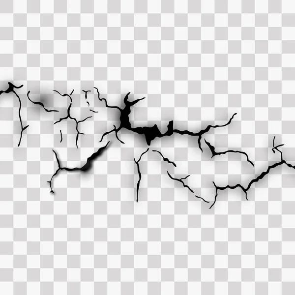 Conjunto Grietas Vectoriales Aisladas Sobre Fondo Transparente — Archivo Imágenes Vectoriales