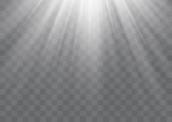 Şeffaf güneş ışığı vektörü. Özel lens ışık efekti..