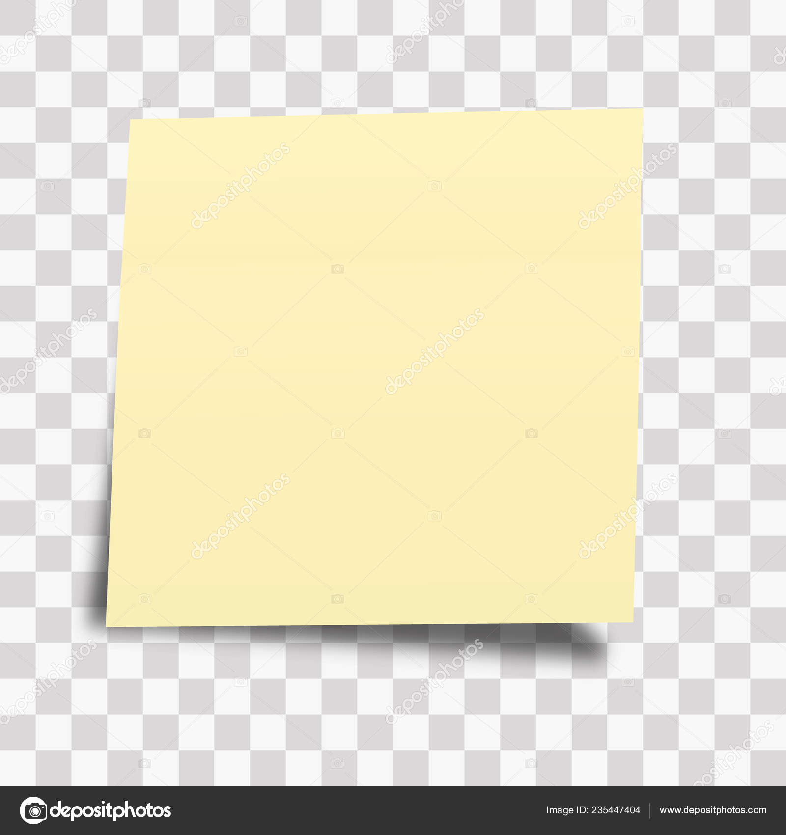 Vector realistic white yellow note paper from note pad with paper clip on  transparent background. Stock Vector