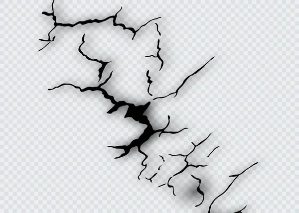Conjunto Grietas Vectoriales Aisladas Sobre Fondo Transparente — Archivo Imágenes Vectoriales