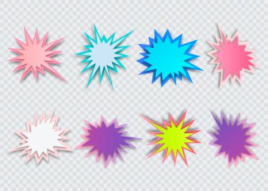 Kağıt stili arka, patlama veya patlama izole üzerinde beyaz arka plan bubbles