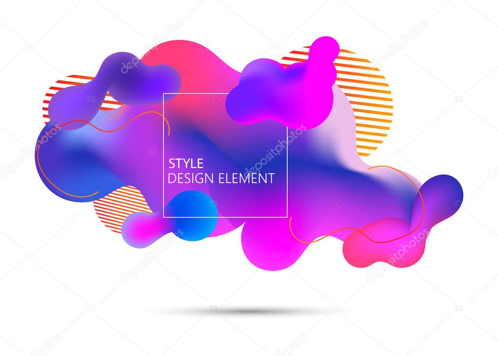Abstract fluid vector background. Gradient liquid modern shapes.