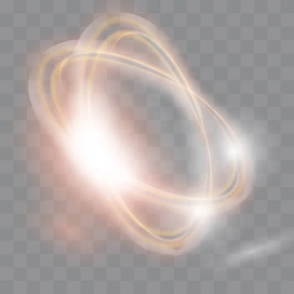 Circulaire Flare Transparante Lichteffect Abstracte Galaxy Ellips Grens Luxe Glanzend — Stockvector