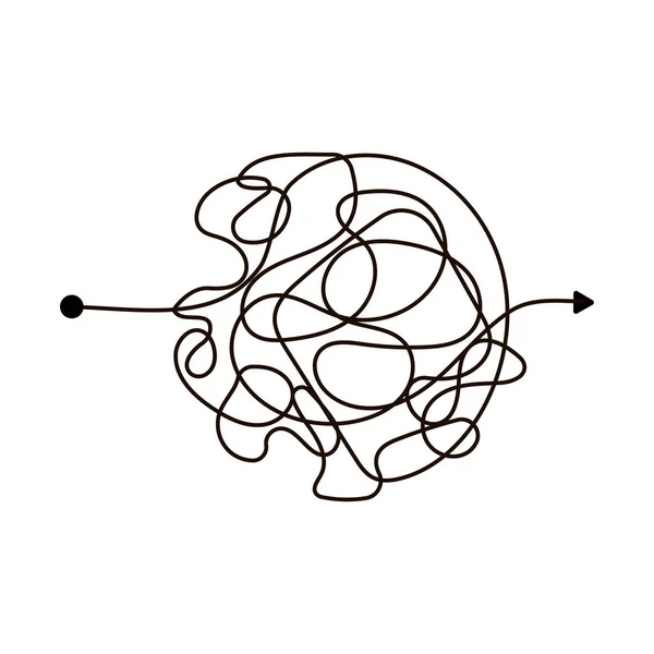 Una Línea Loca Desordenada Manera Arcilla Complicada Vía Vectorial Garabatos — Vector de stock