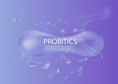 Probiotics bacteria vector illustration. Biology, science background. Medicine and treatment. clipart