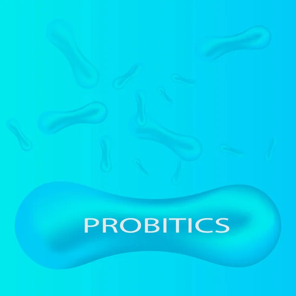 Probiotika Bakterien Vektor Illustration Biologie Naturwissenschaftlicher Hintergrund Medizin Und Behandlung — Stockvektor